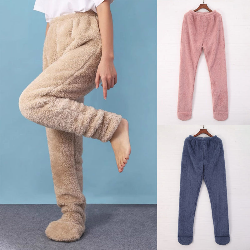 Coral Fleece Socks Leggings Warm Sleepwear Ankles Knees