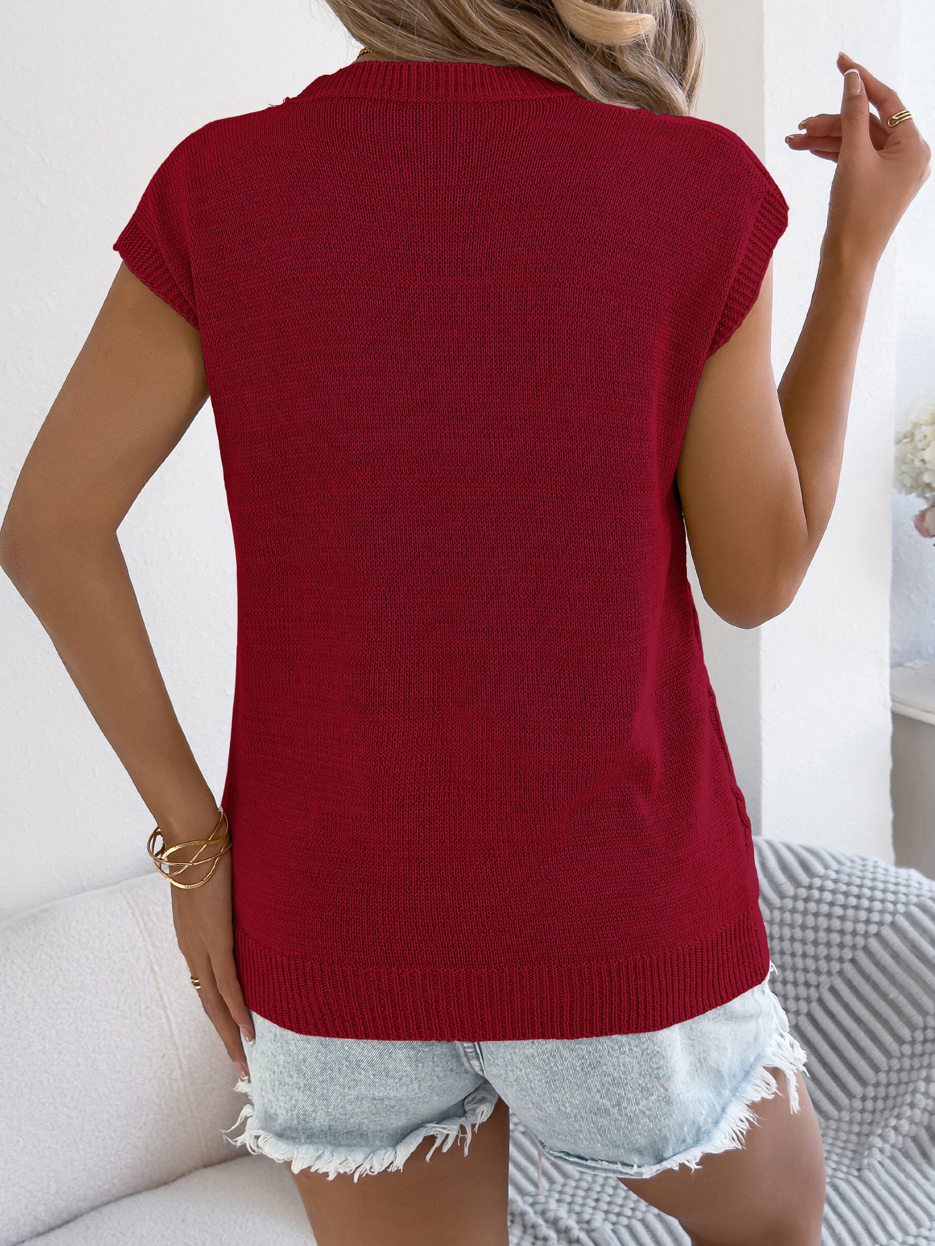 Solid Color Cable Knit Batwing Sleeve Loose Sweater Top