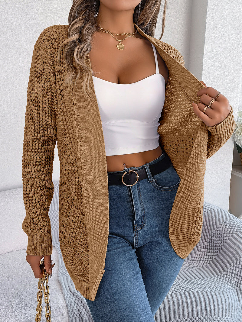 Pocket Long Sleeve Knit Cardigan Sweater