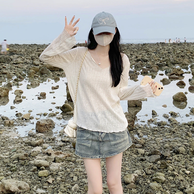 Ice Silk Thin Long-sleeve T-shirt