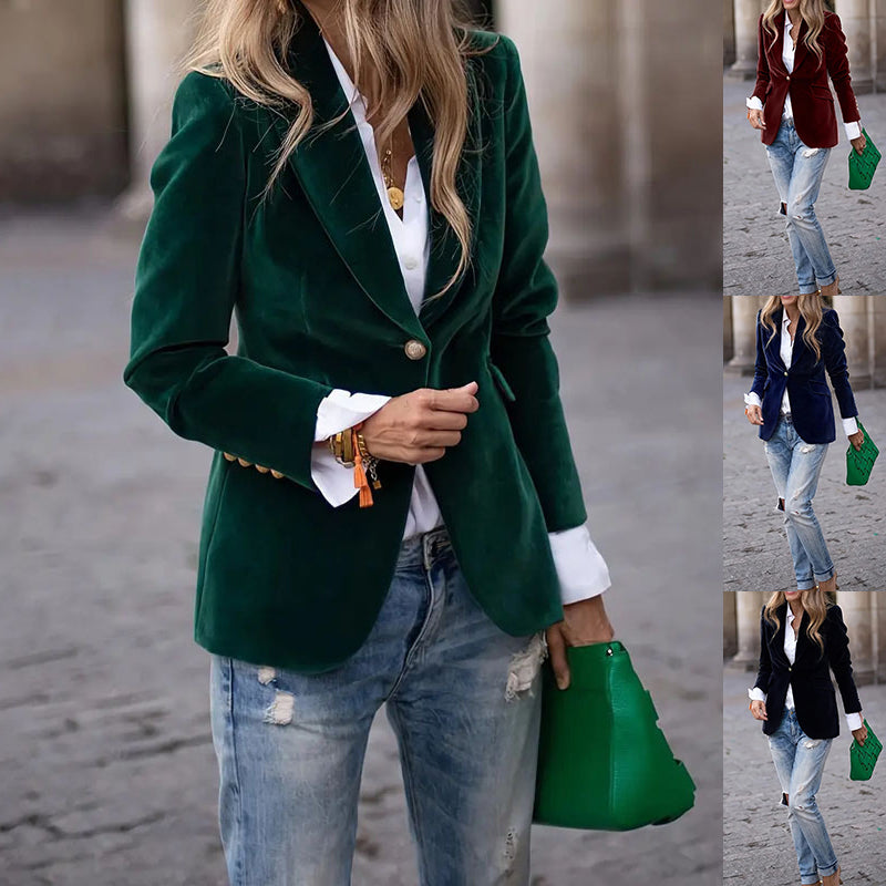 Velvet Lapel Suit Business Slim Single-breasted Jacket