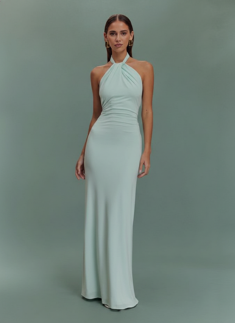 Ins Bodycon Halter Dress Sexy Backless Slim Fit Waist