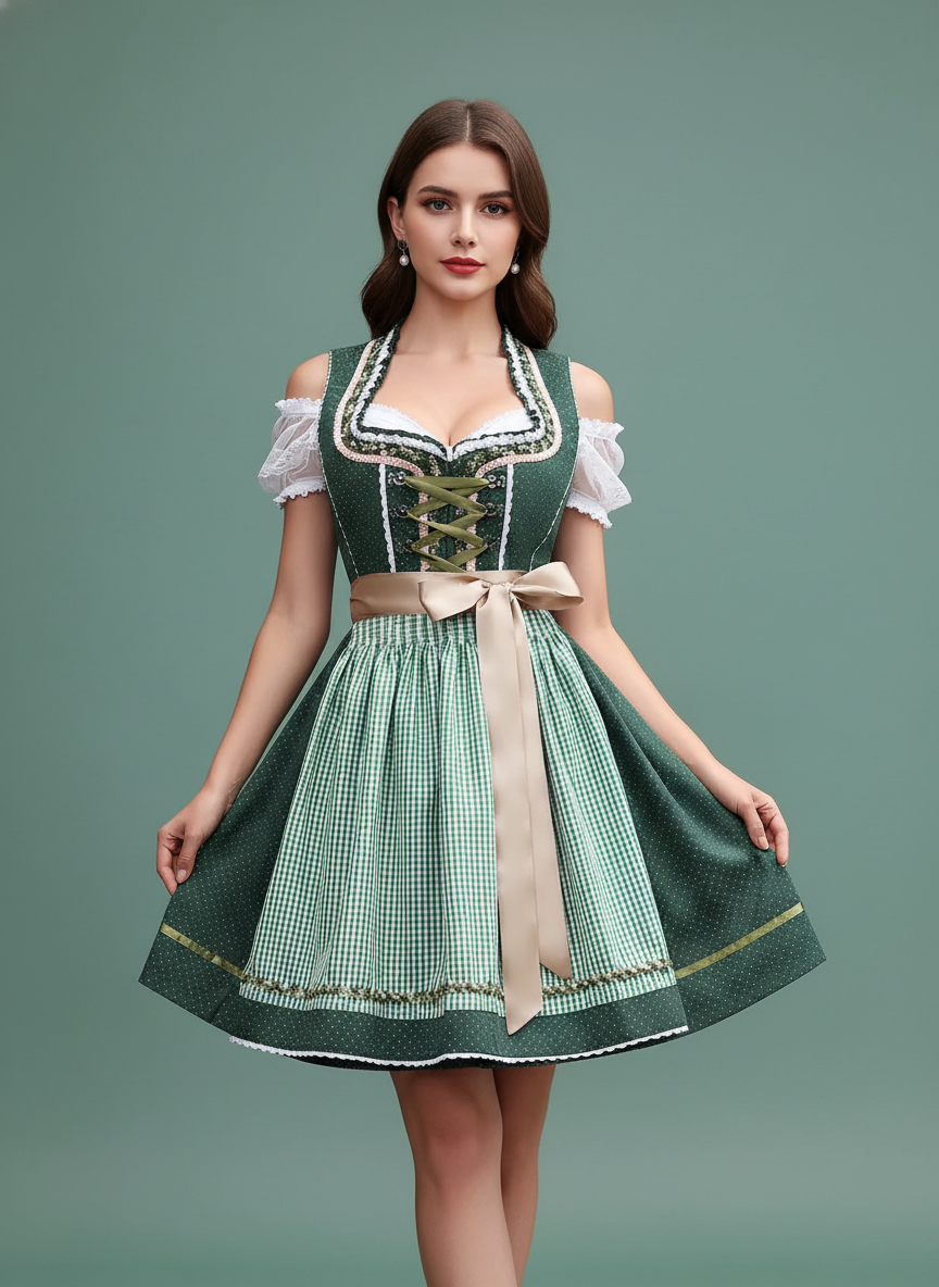 Halloween Maid Uniform Barpool Sexy Mini Dress Dirndl