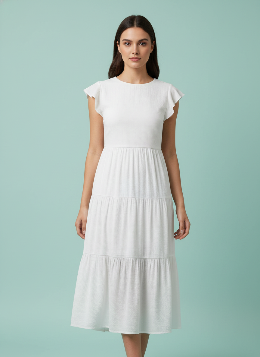 Bohemian Midi Short Sleeve Dress