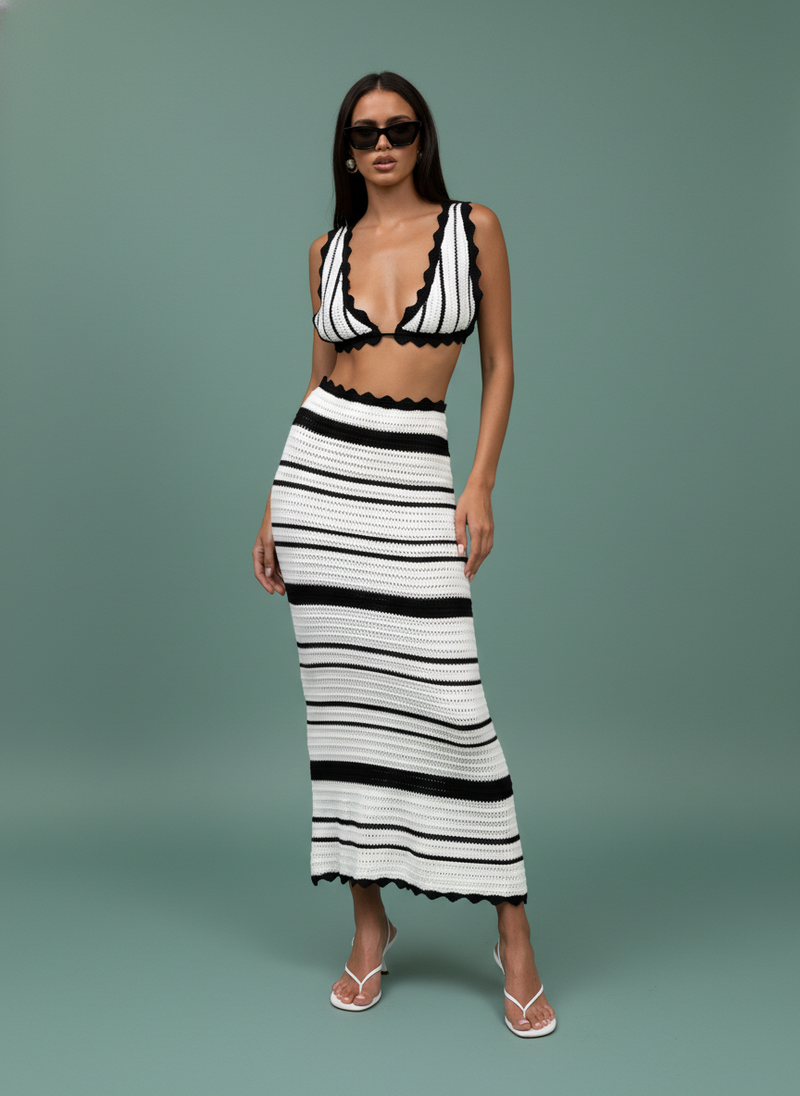 2pcs Striped Bikini Vest Sling Top Suit Beach Y2K Long