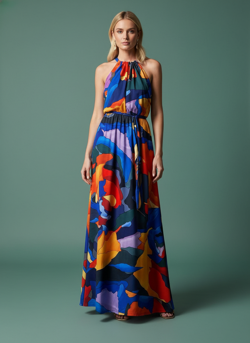 Halter Printed Bohemian Dress