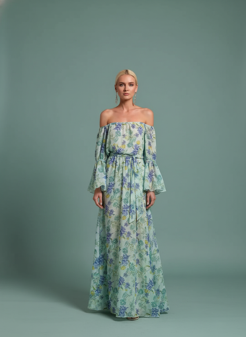 Bohemian Beach Vacation Chiffon Printing Dress