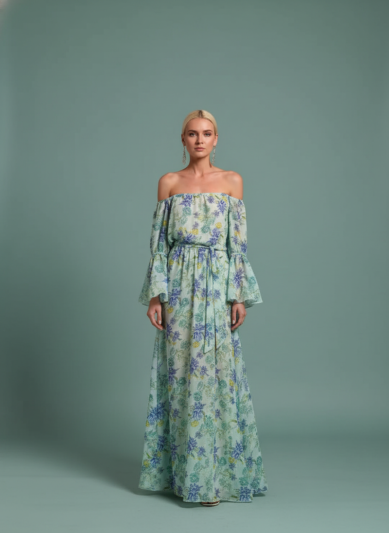 Bohemian Beach Vacation Chiffon Printing Dress