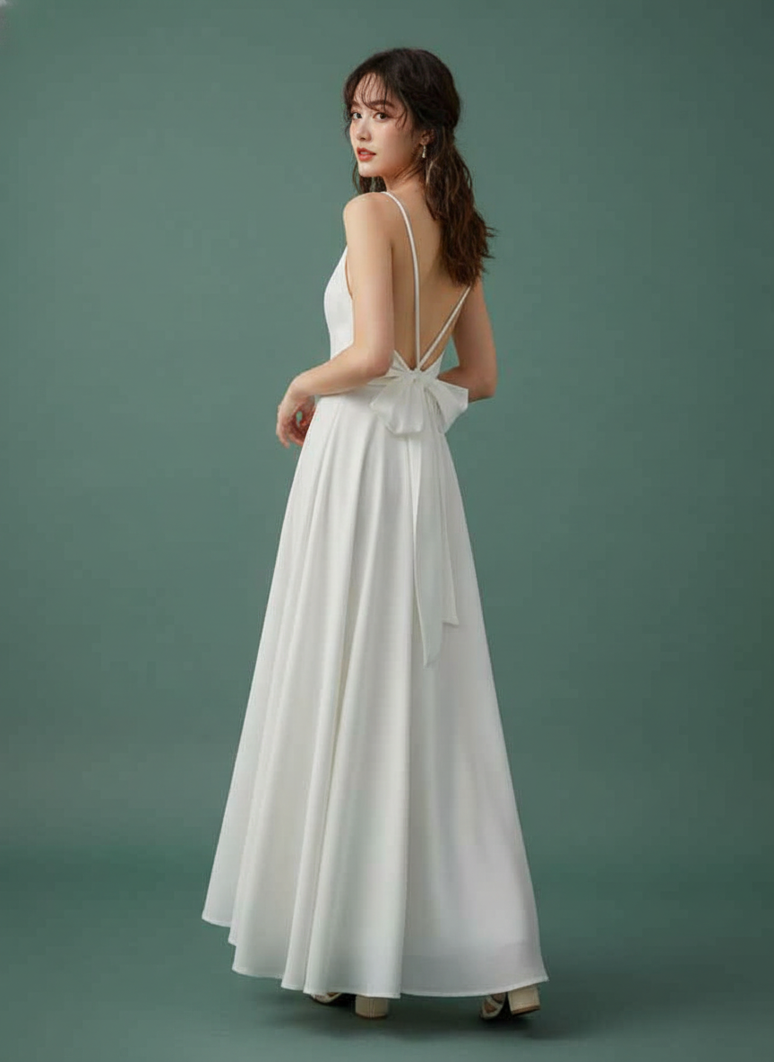 Beach Dress Satin Cross Spaghetti Straps Backless Slip