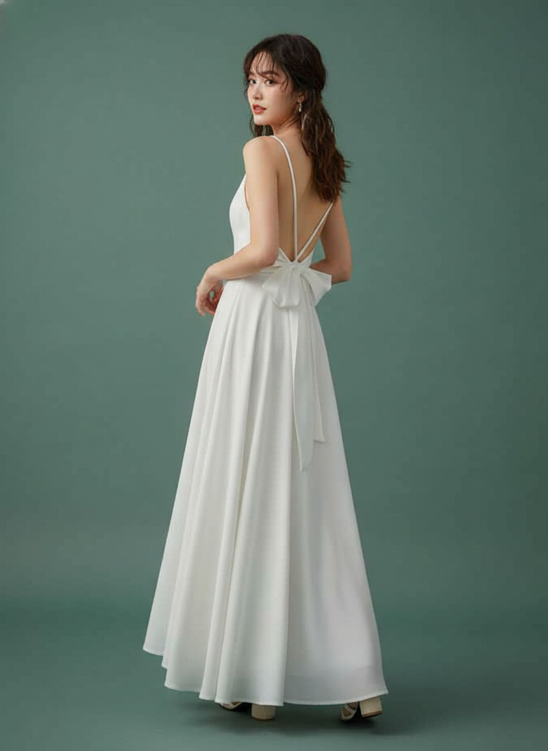 Beach Dress Satin Cross Spaghetti Straps Backless Slip