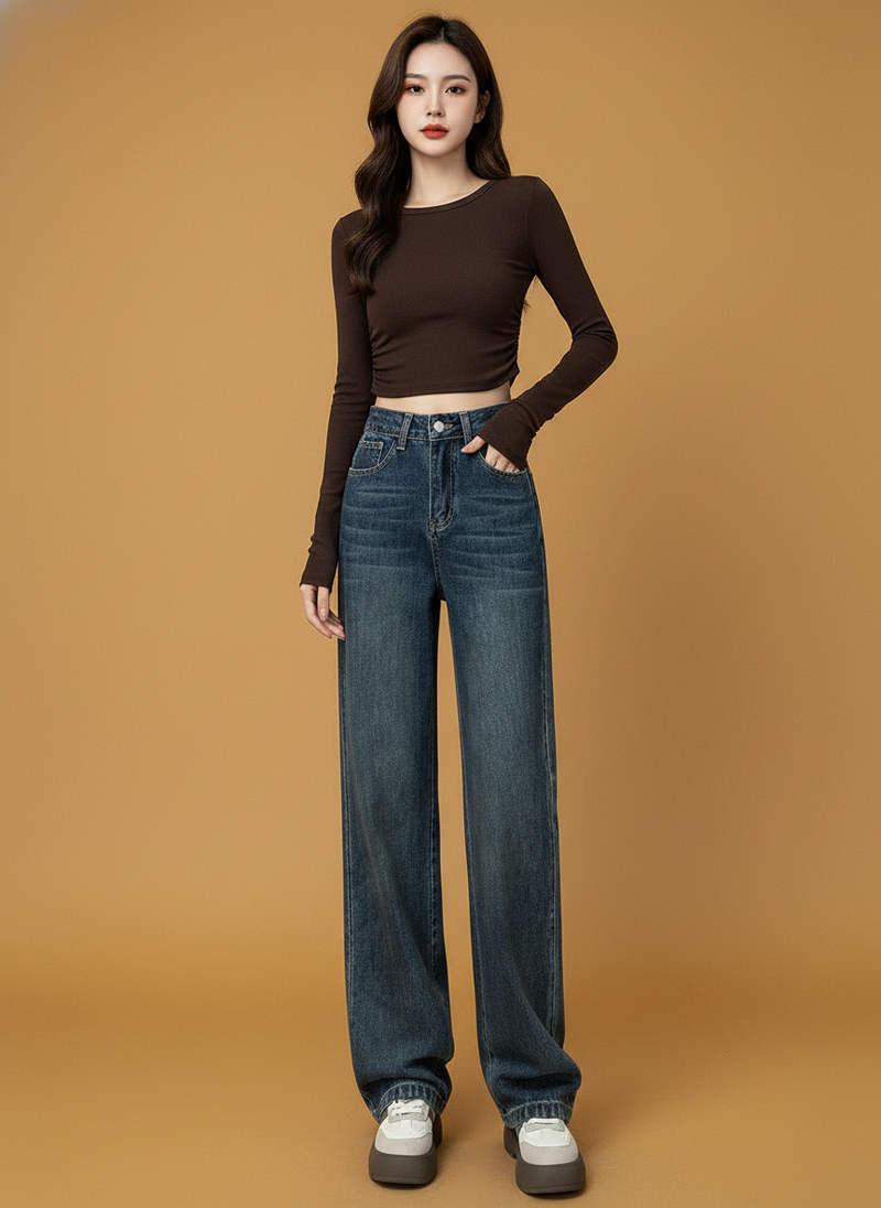 High Waist Straight Jeans