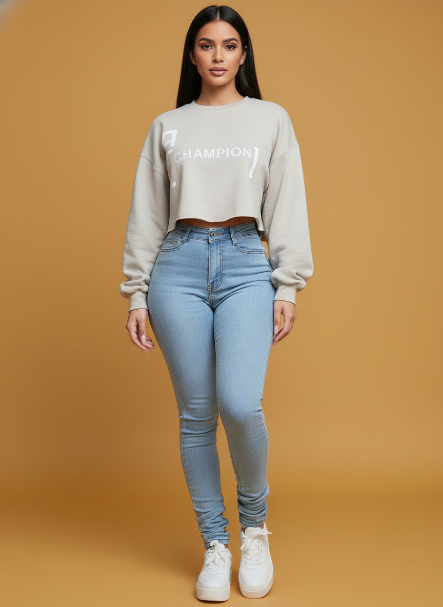 Slimming Jeans Pants High Waist Trousers With Pockets
