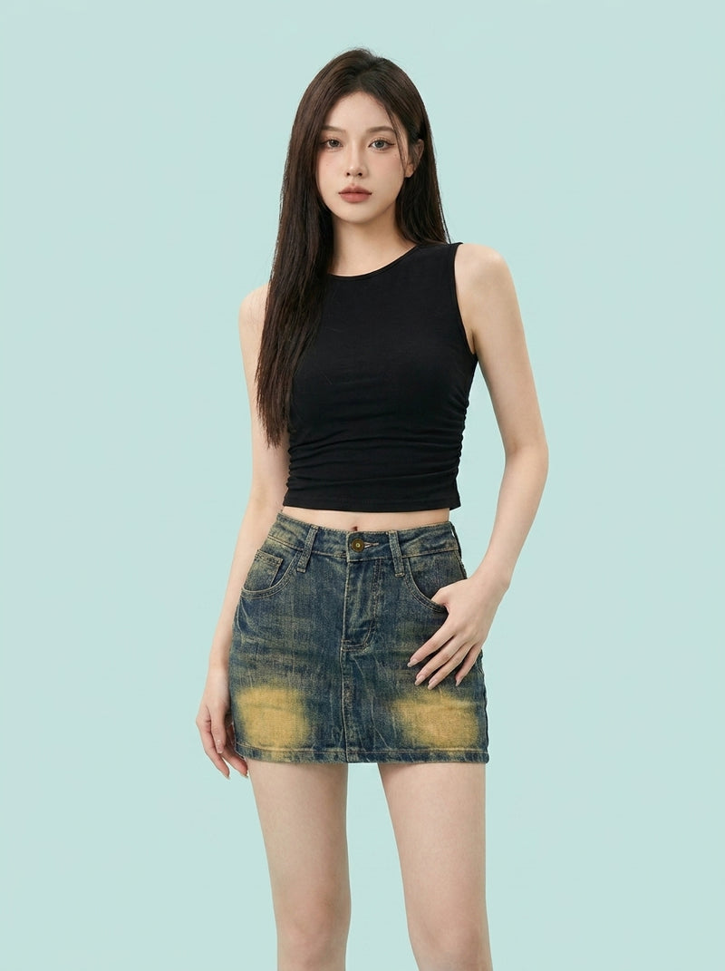 American Retro Denim Skirt Skinny Sheath