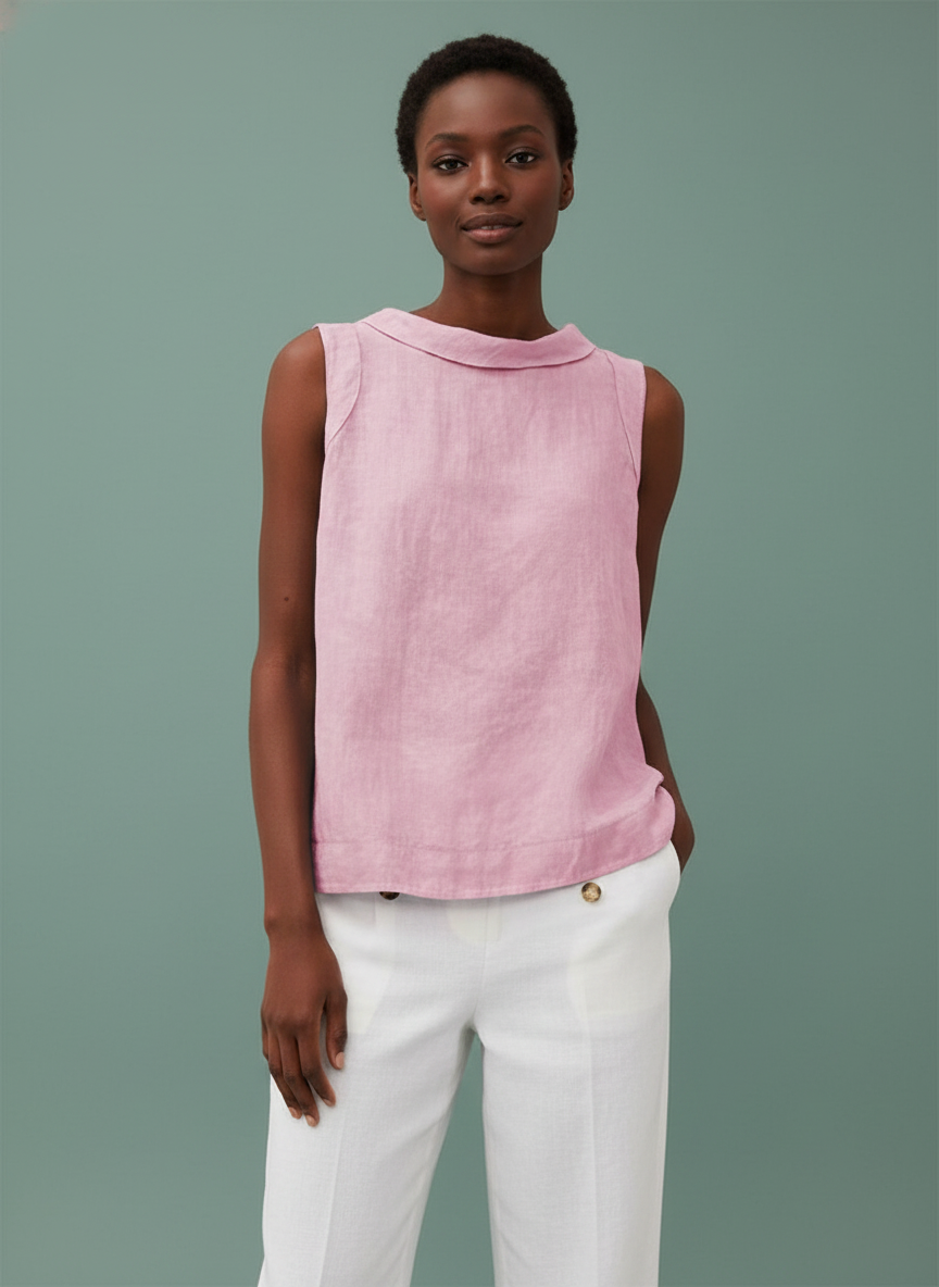 Tank Vest Solid Color Round Neck Pullover Sleeveless Top