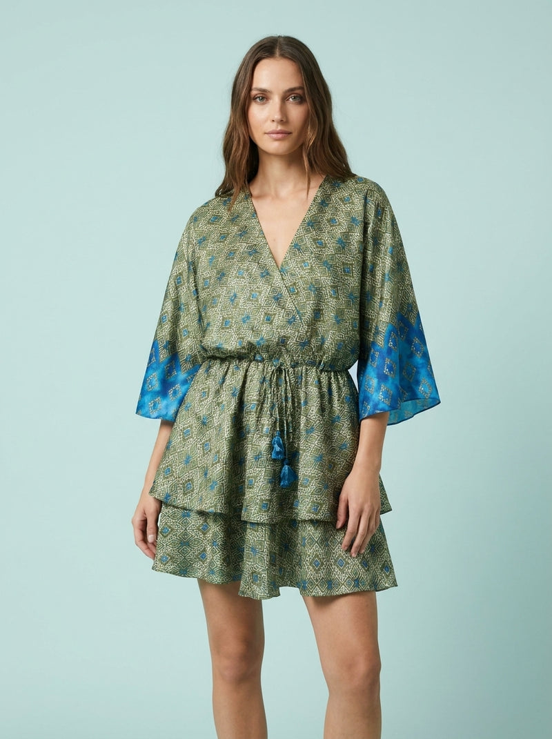 Silk Satin Texture Printing Dress
