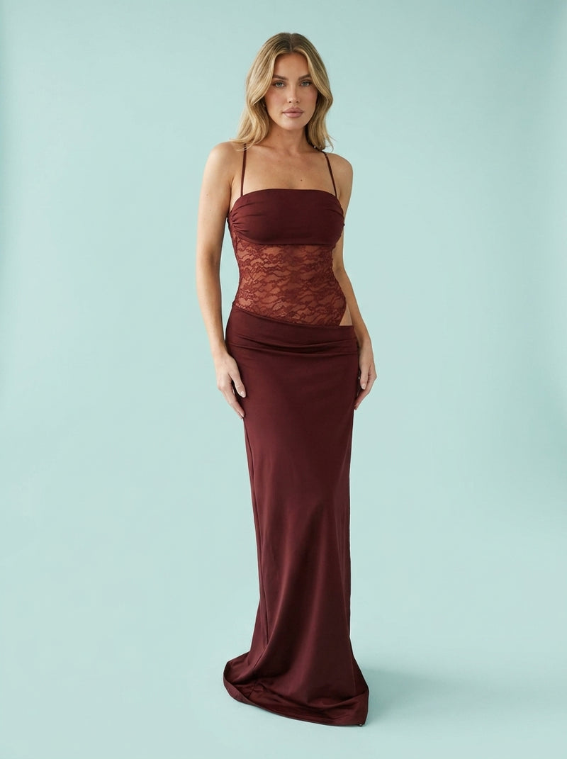 Y2K Lace Suspender Dress Sexy Long Dresses Party Evening