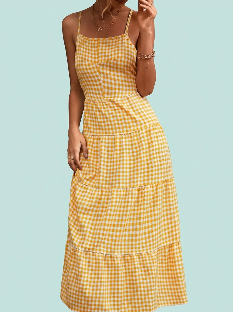 Sexy Back Strap Lace-up Midi Dress