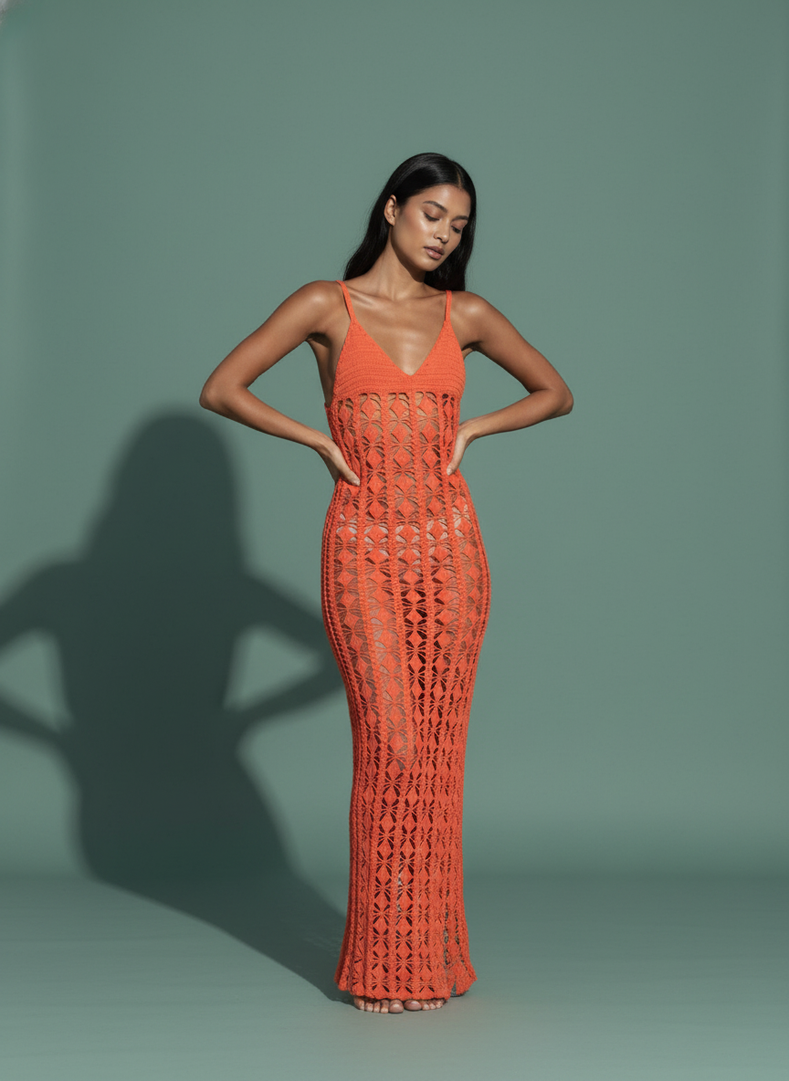 Bikini Strap Blouse Hollow-out Dress
