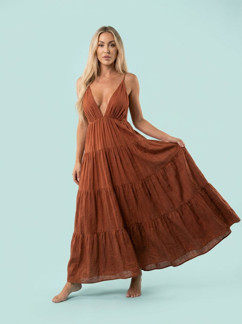 European And American Sexy Suspenders Stitching Dress