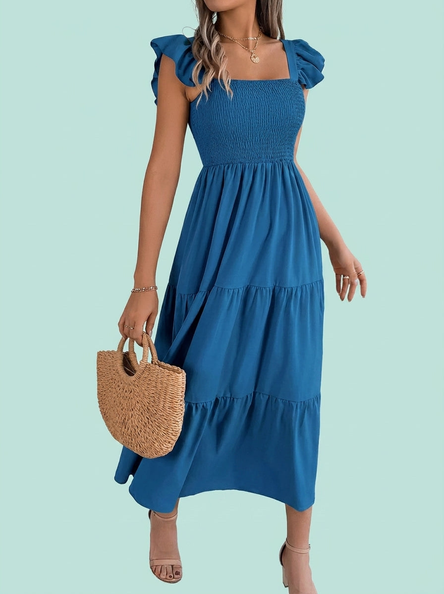 Dress Sleeveless Mid-length Pleated Long Layered