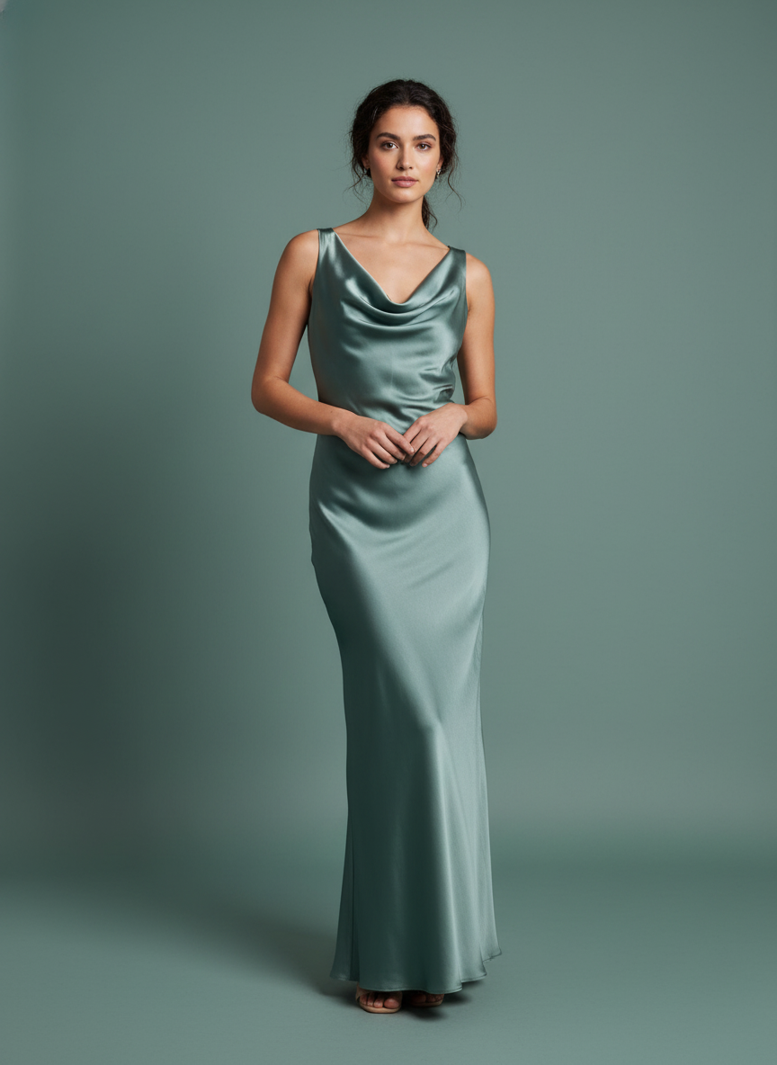 Sexy Elegant Backless Satin Slim-fitting Dress