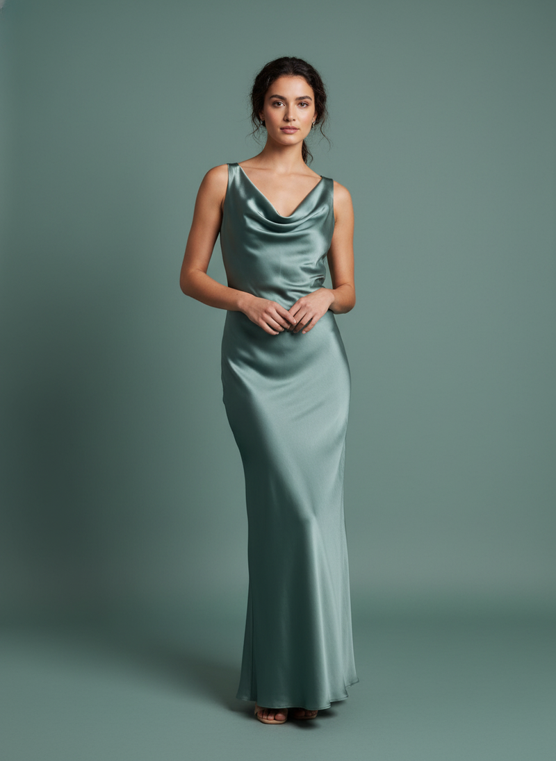 Sexy Elegant Backless Satin Slim-fitting Dress