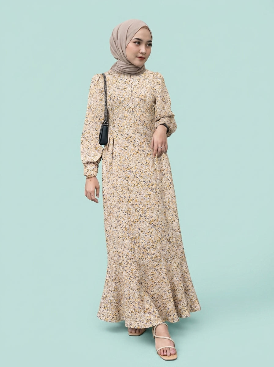 Muslim Clothing Bohemian Style Small Floral Dress