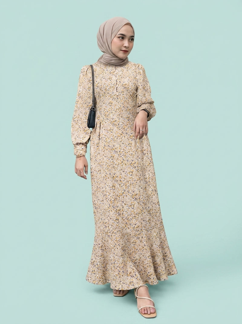 Muslim Clothing Bohemian Style Small Floral Dress