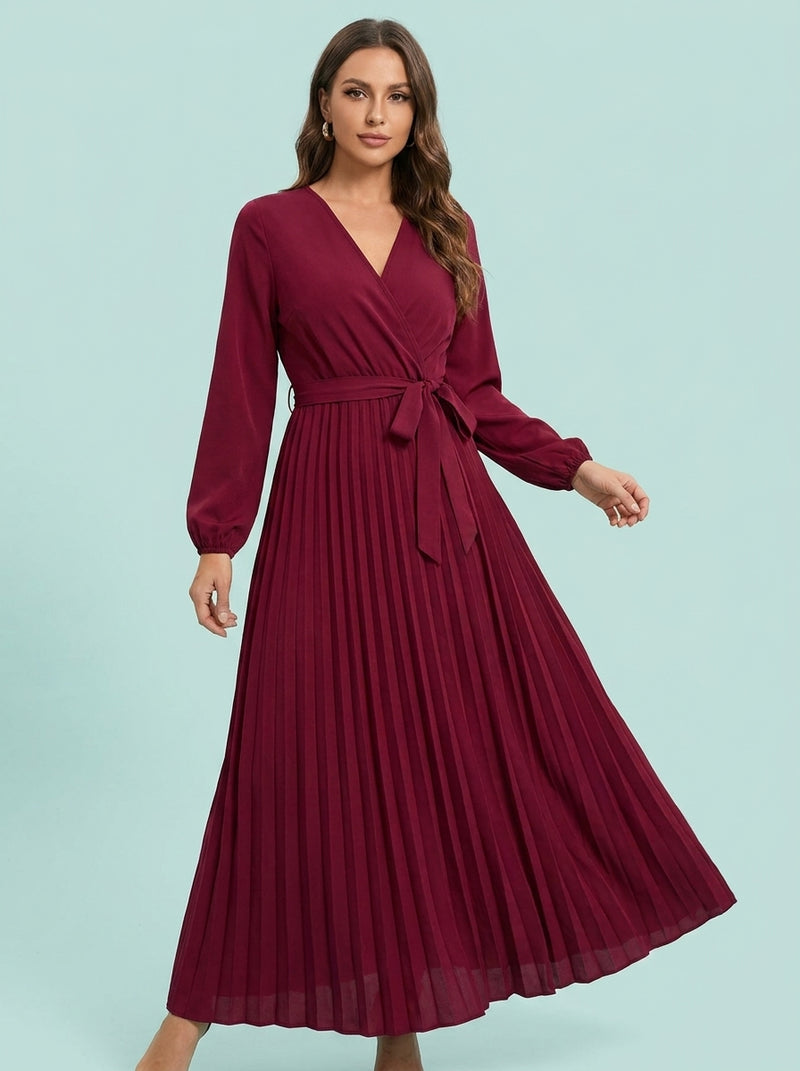 Temperament Dress Bohemian Ethnic Style Cross V-neck