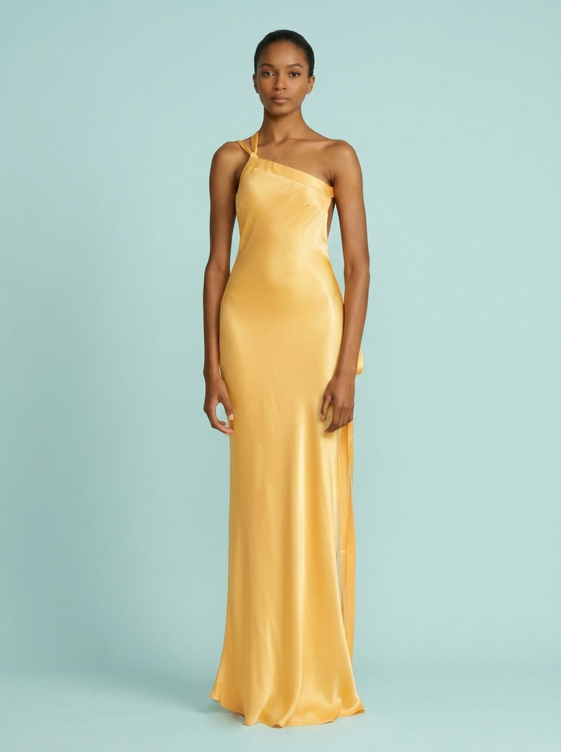 Party Slim-fit Oblique Shoulder Dress