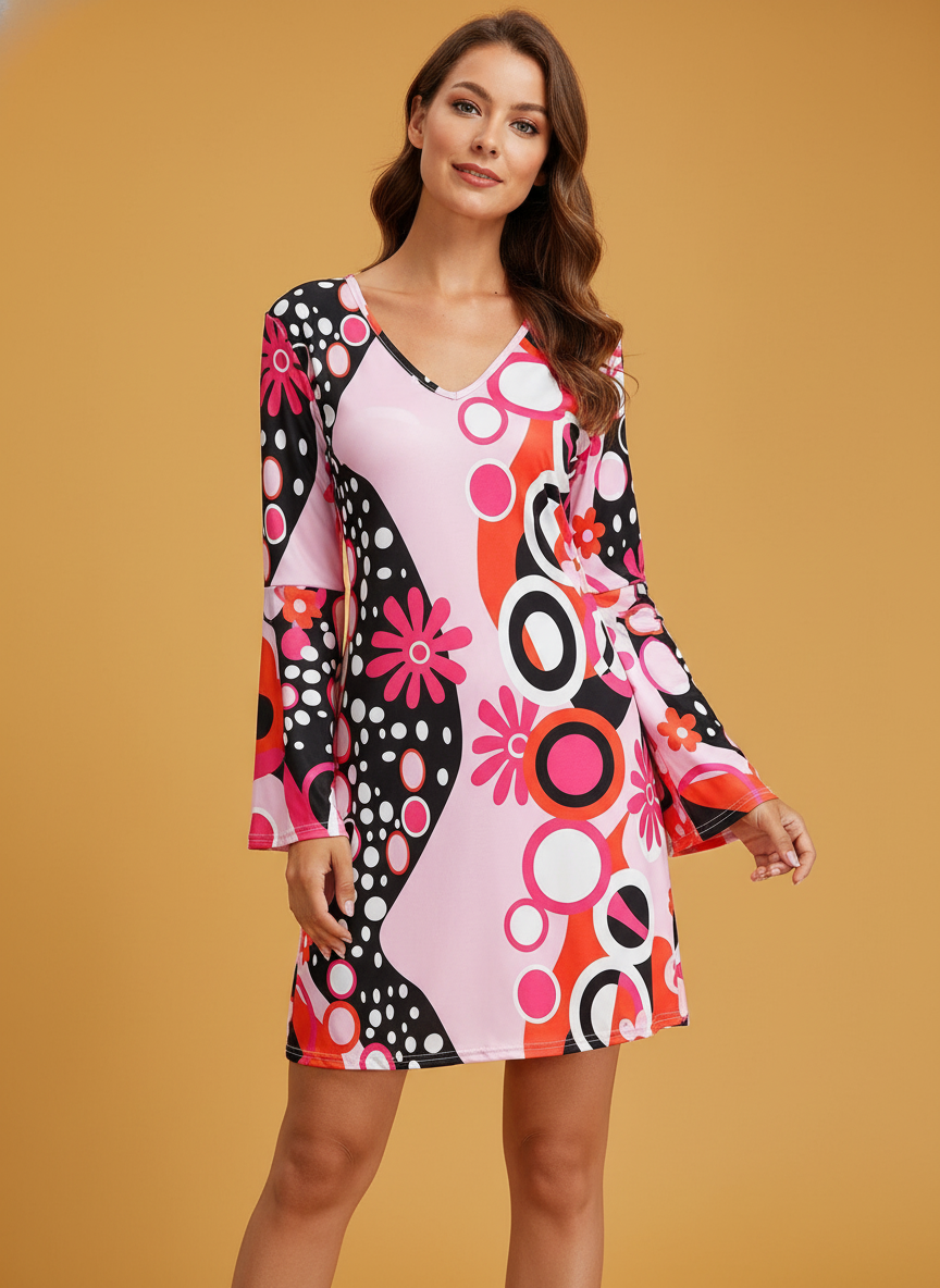 Hippie Clothing Print Dress