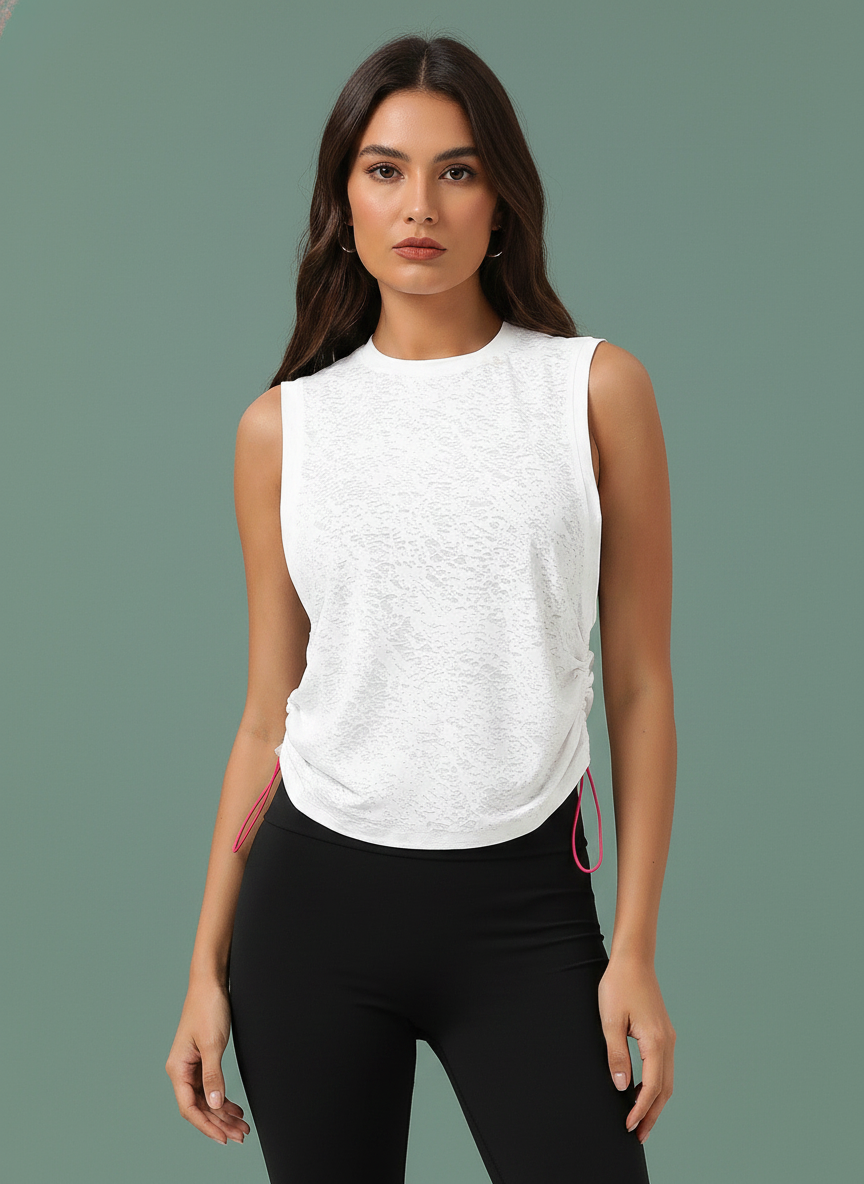 Jacquard Sports Vest Sleeveless Blouse Breathable