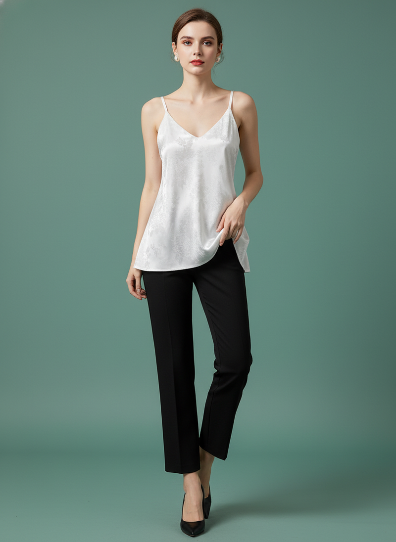 Plus-sized 15000kg Silk Satin All-matching Tank Top