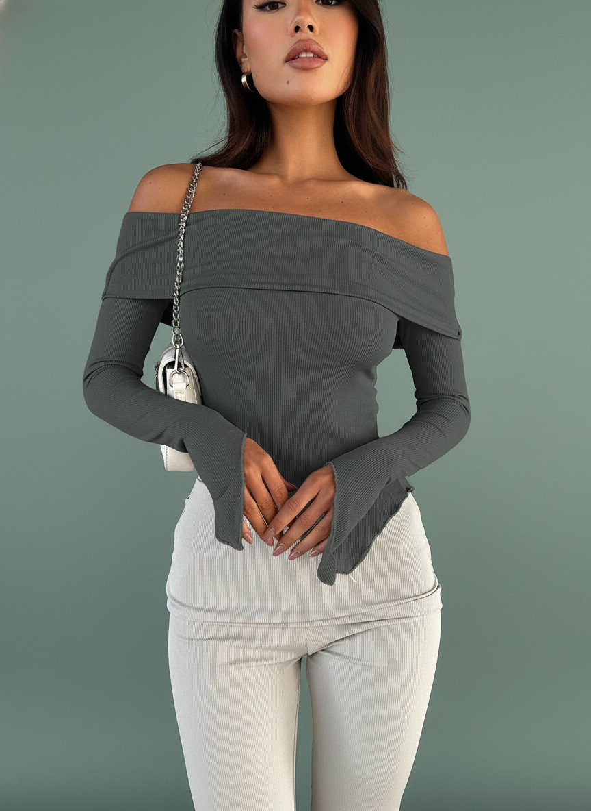 Selling Off-shoulder Long Sleeve Top
