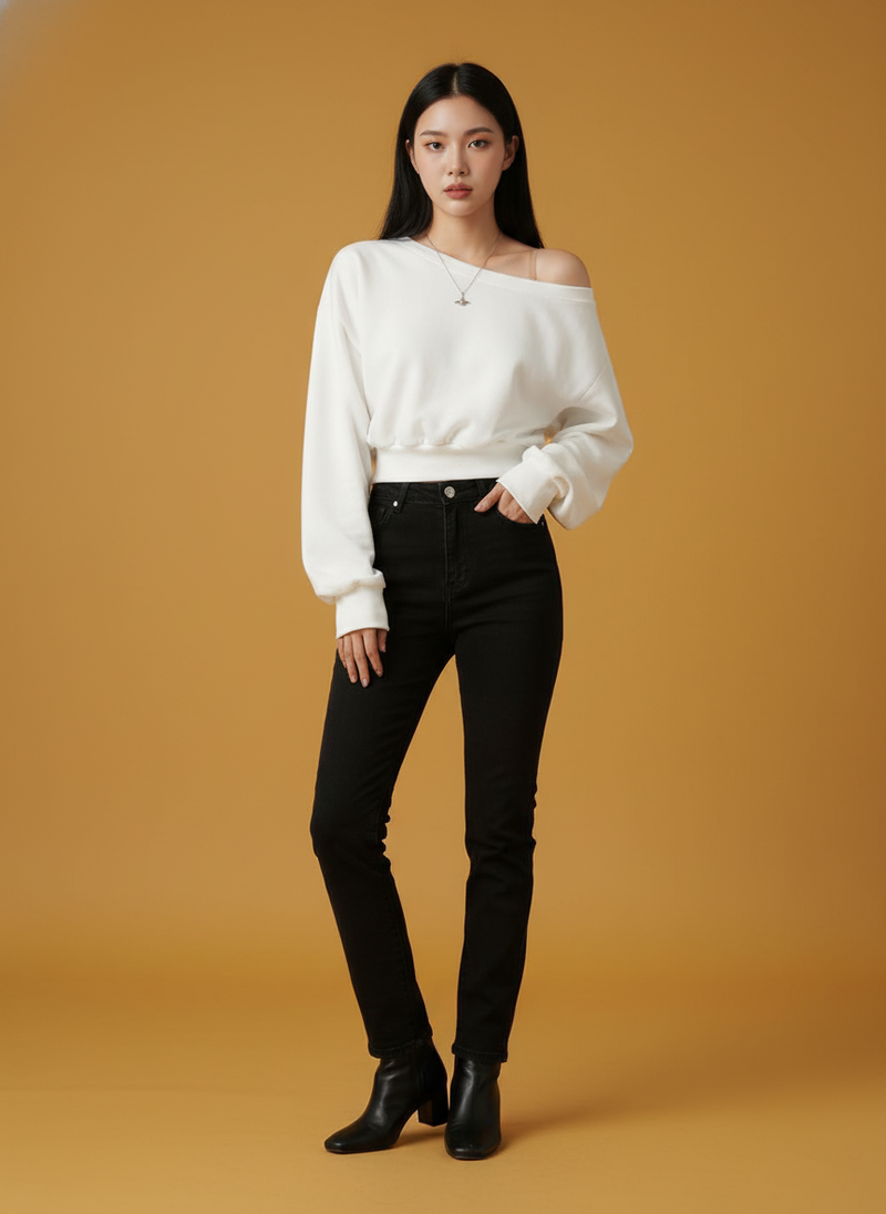 Thin Bottoming Shirt Off-shoulder Loose Top