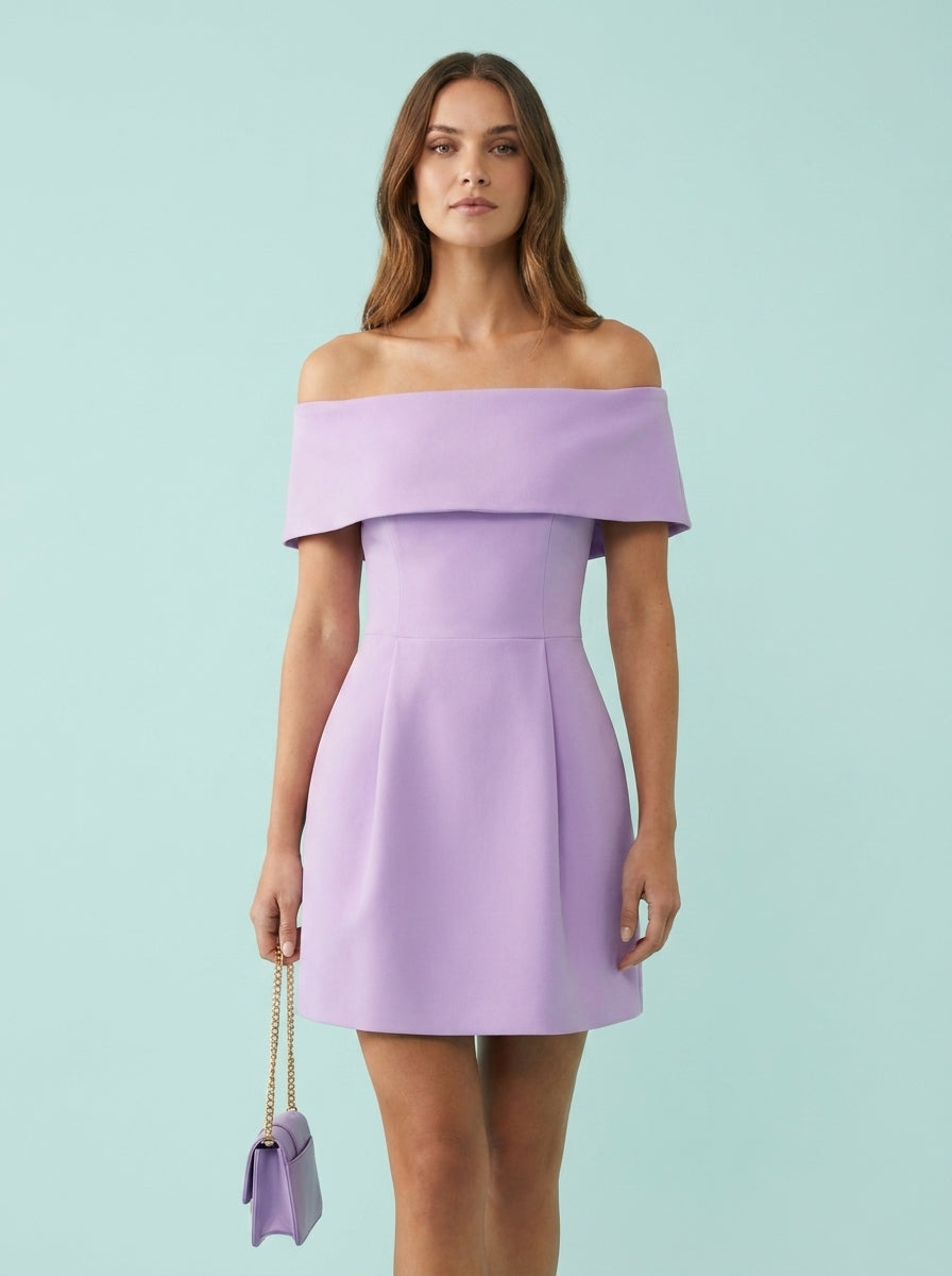Waist Belt Off-shoulder Dress