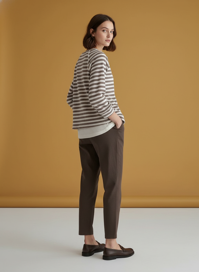 All-matching Striped Top Simple