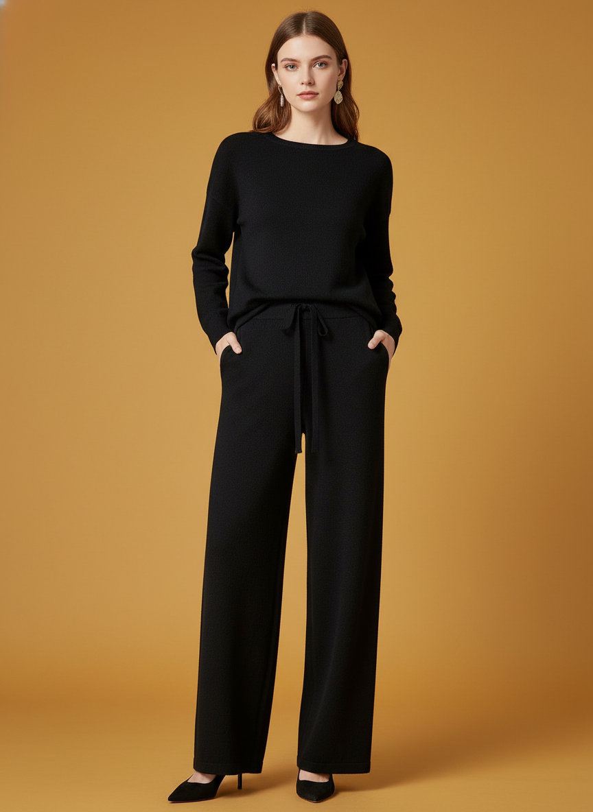 Simple Knitting Wide-leg Pants