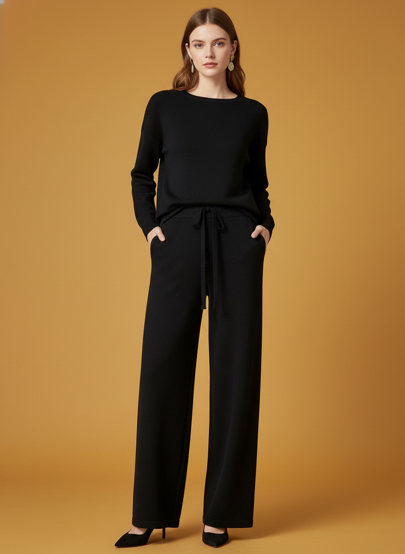 Simple Knitting Wide-leg Pants