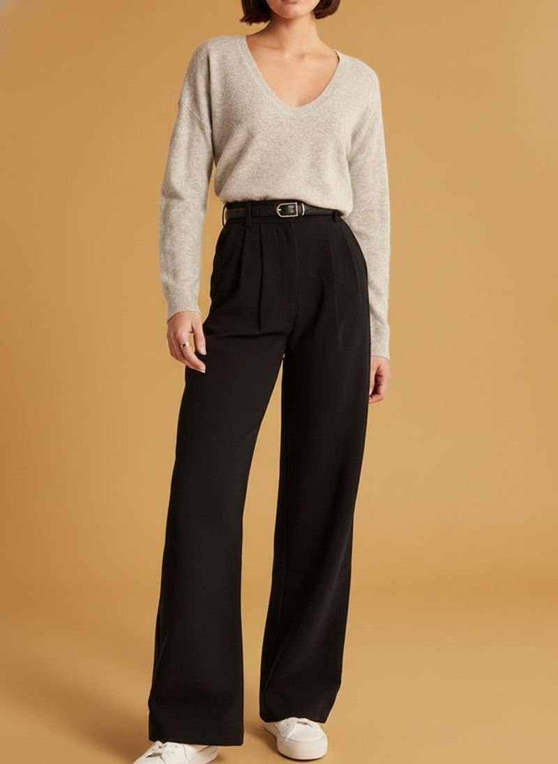 Pocket High Waist Wide-leg Pants