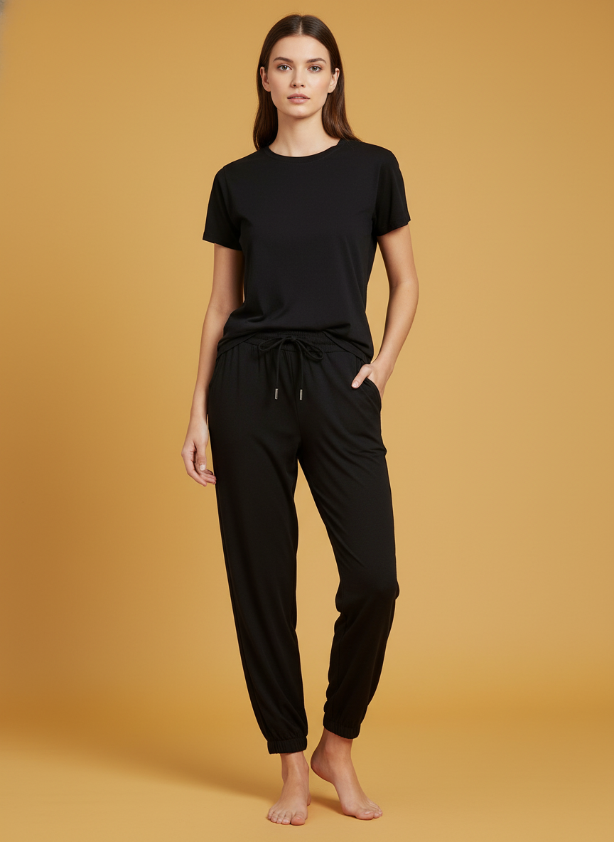 High Waist Loose Cropped Ice Silk Leggings