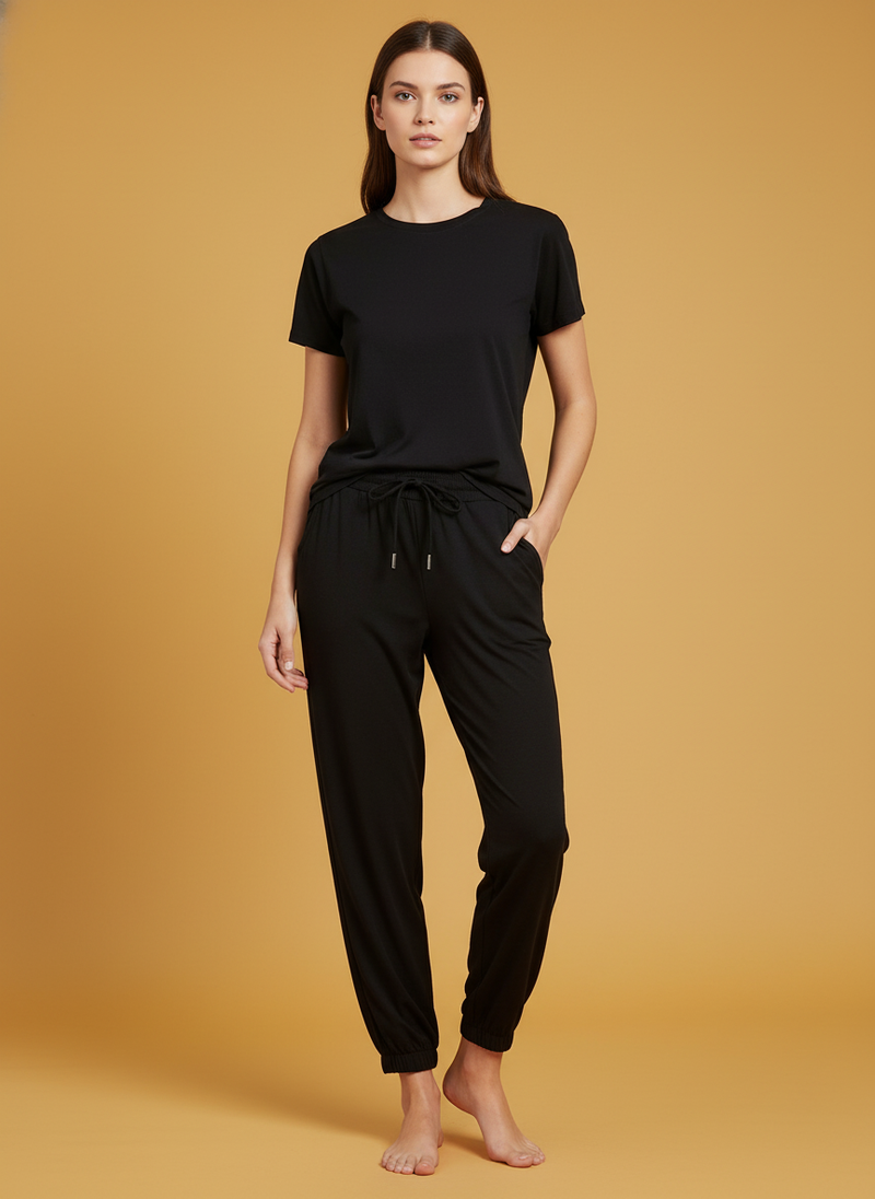 High Waist Loose Cropped Ice Silk Leggings