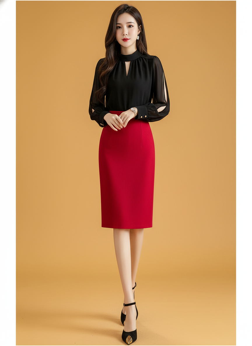 Stretch A- Line Sheath Skirt Elegant Tight