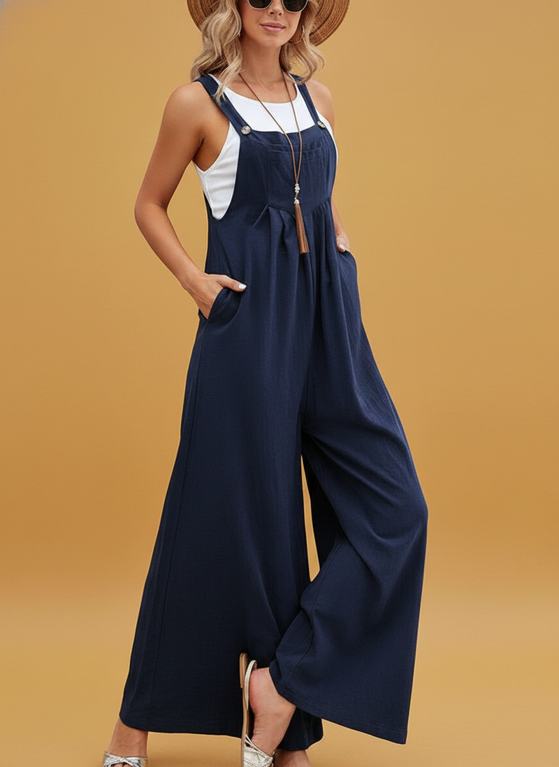 Long Bib Pants Overalls Loose Rompers Jumpsuits With Pockets