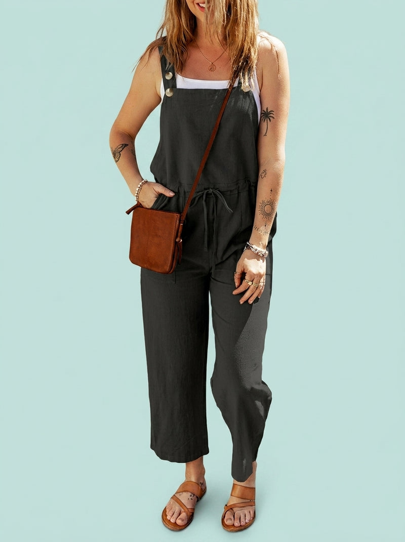 Solid Color Camisole Jumpsuit Loose Sleeveless