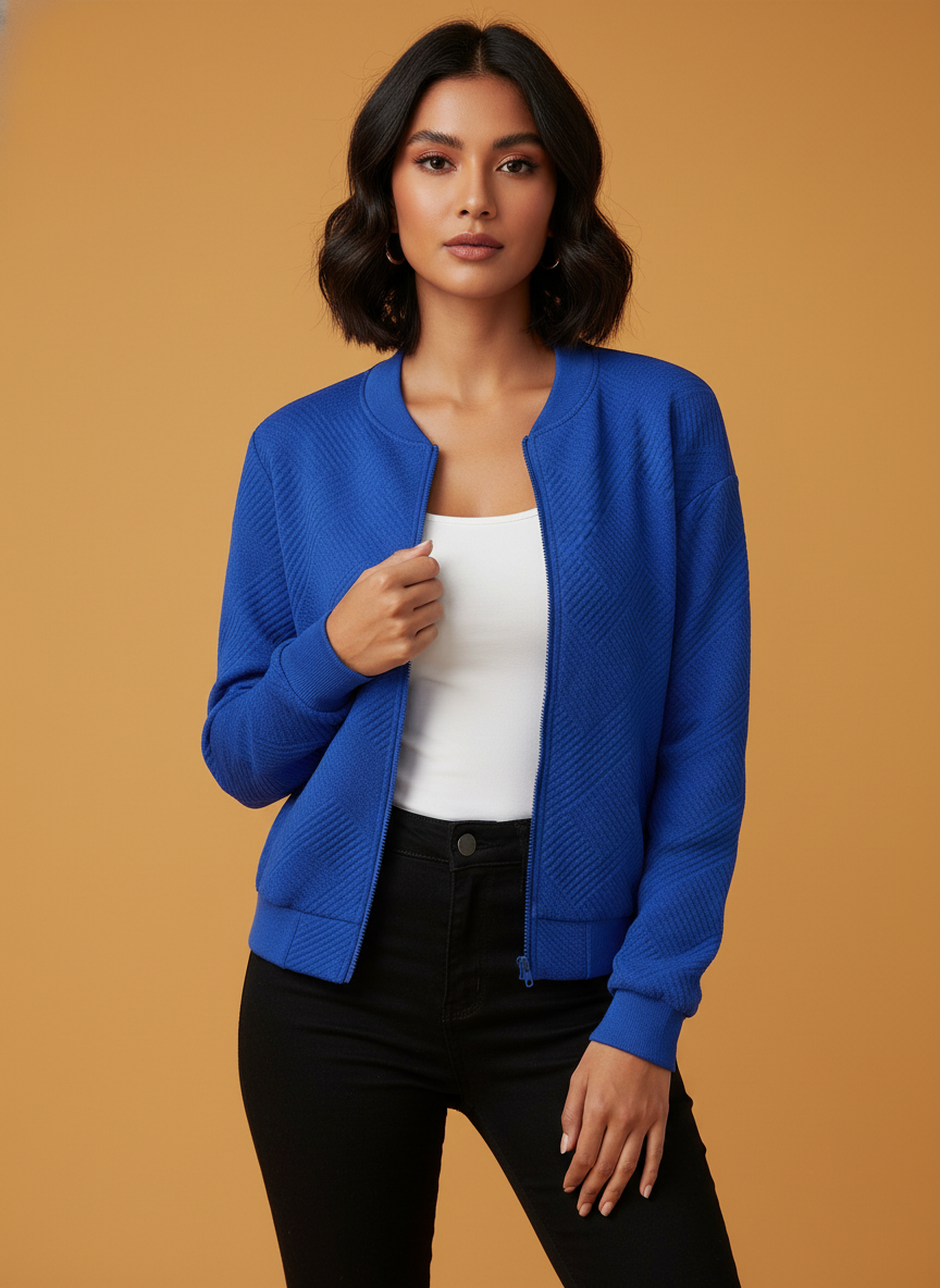 Solid Color Zipper Jacket Coat