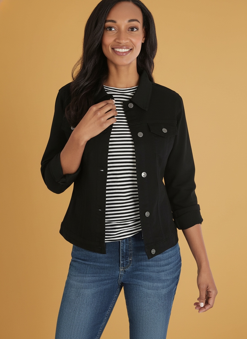 Style Denim Jacket Slim Slimming