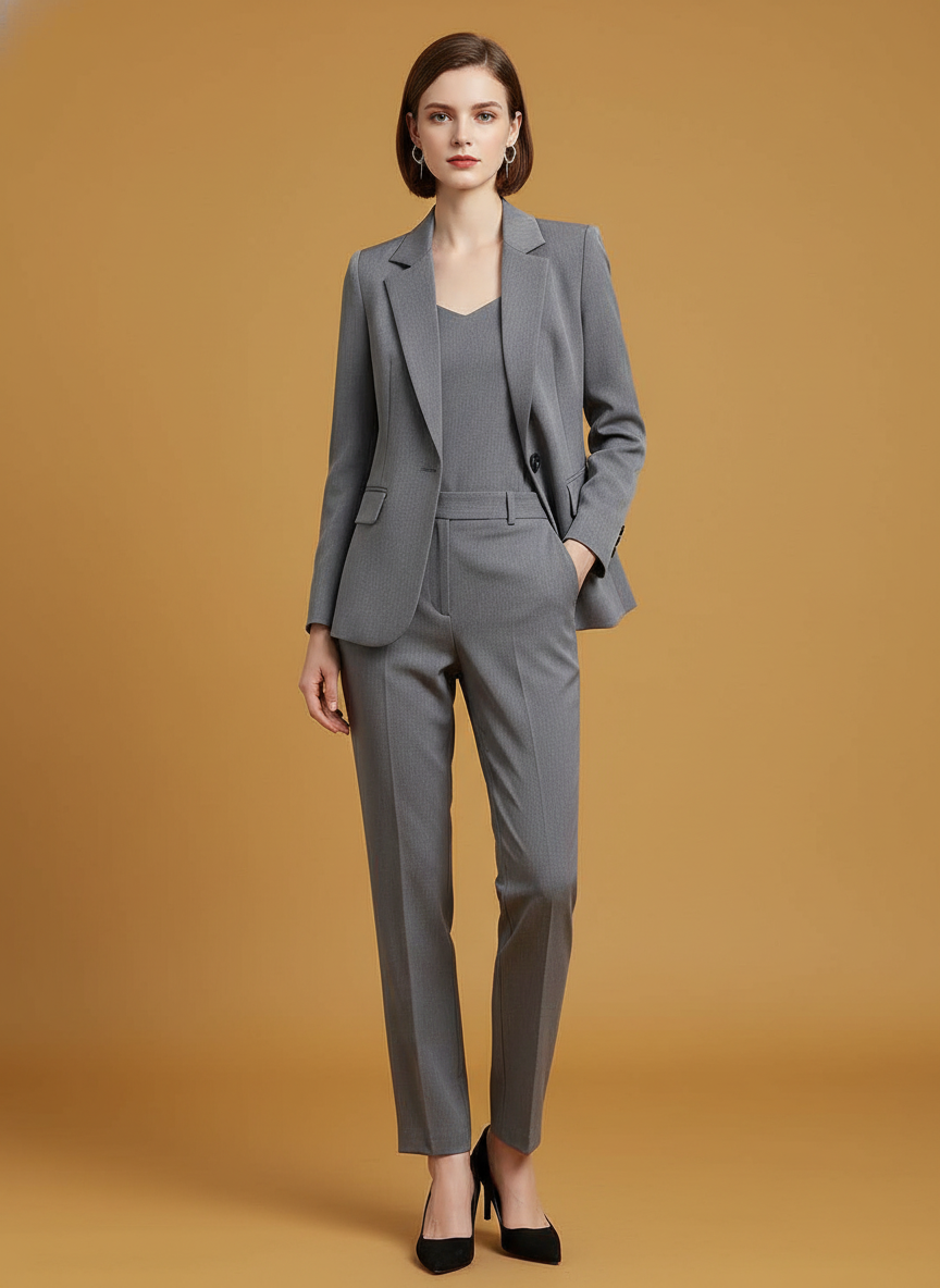 Senior Gray Suit Business