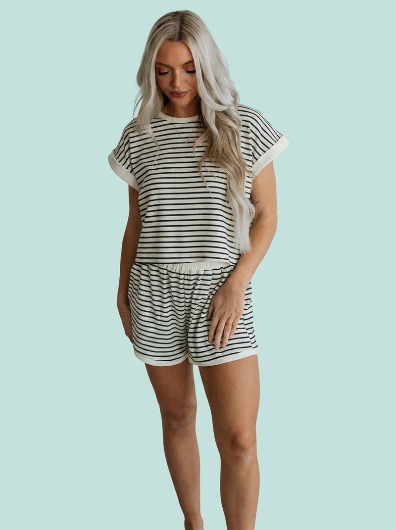 Striped Leisure Sports Suit