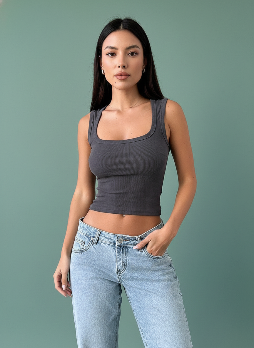Sexy U Collar Vest Top T-shirt